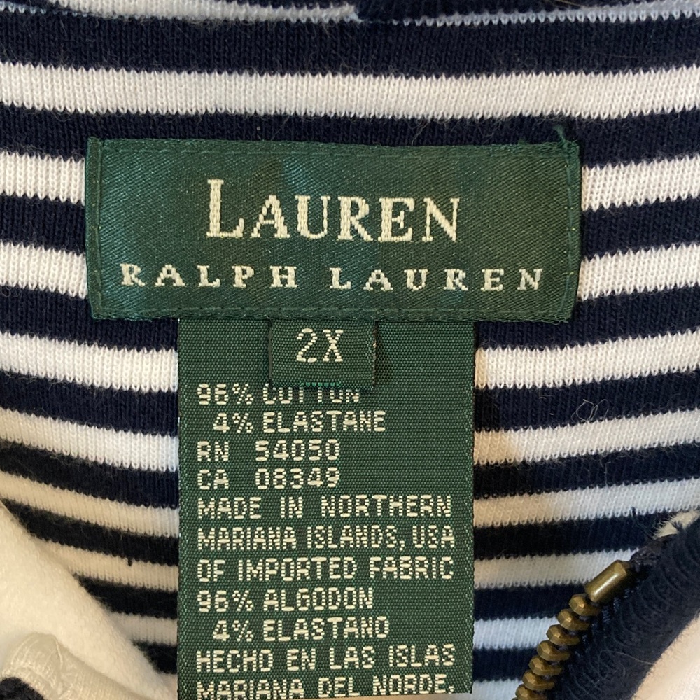 Lauren Ralph Lauren White & Dark Navy Hooded Jacket - Picture 2 of 8